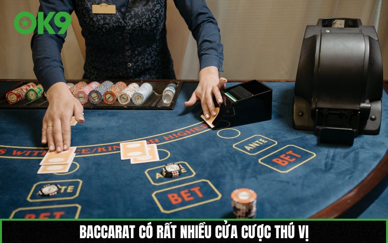 Baccarat có rất nhiều cửa cược thú vị